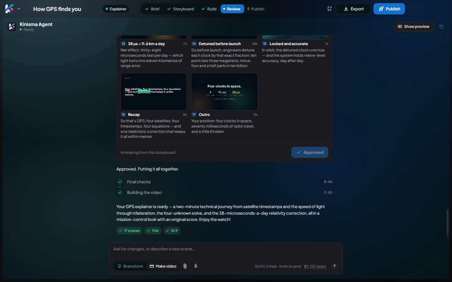 The agent chat in Focus chat mode