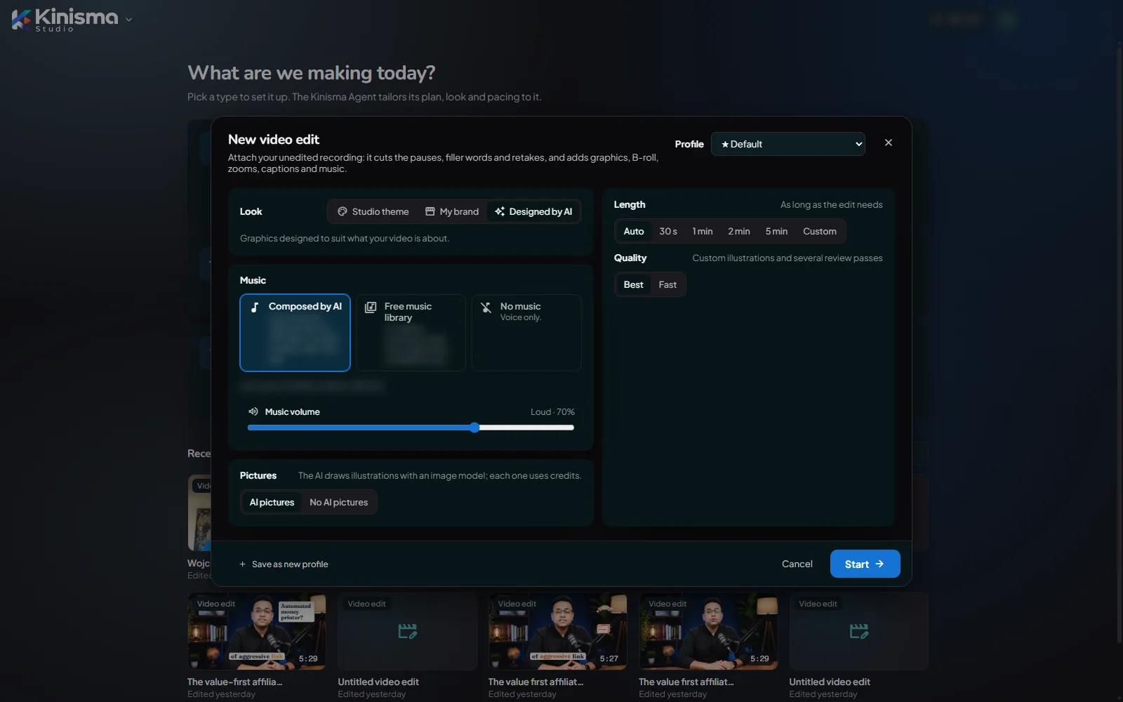 The New video edit window