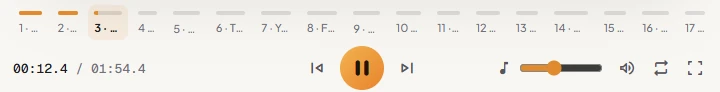 The preview controls, with the music volume slider